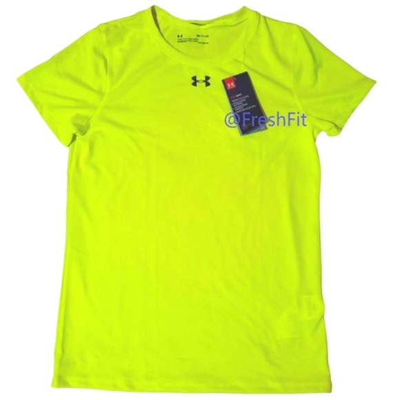 🆕Under Armour HeatGear Hi Viz Neon Yellow T-Shirt - Picture 1 of 6